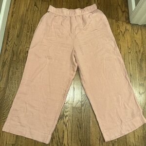 Like New! Hanna Andersson Gauze Wide Leg Pants in Light Pink